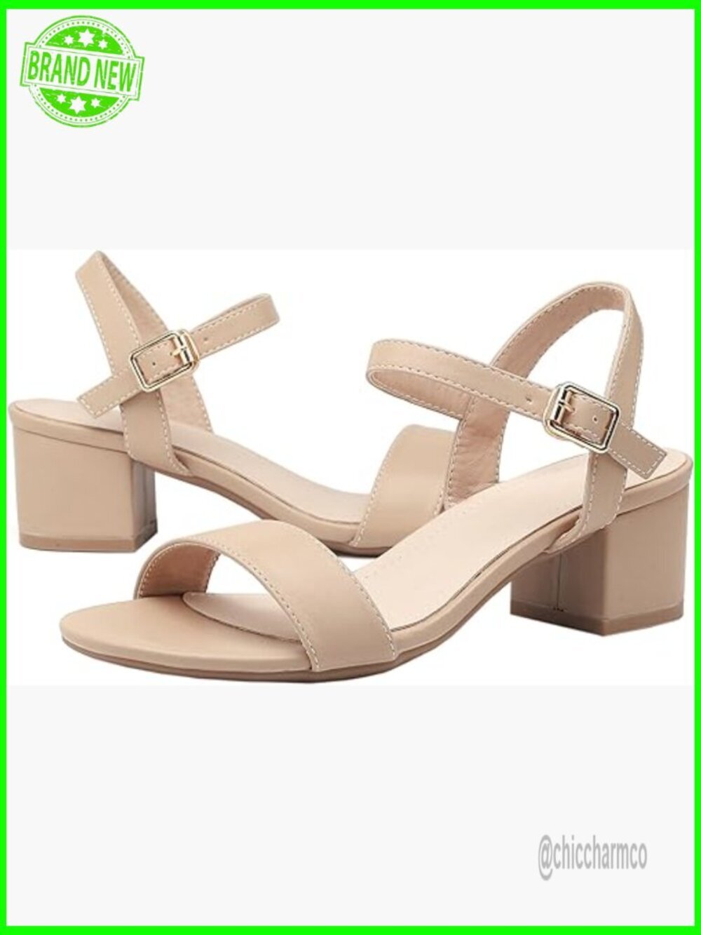Open Toe Ankle Strap Glitter Low Block Chunky Heels Sandals Party Dress Pumps